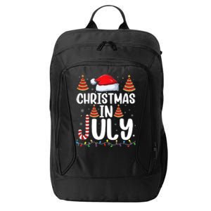 Christmas July Santa Hat Xmas City Backpack