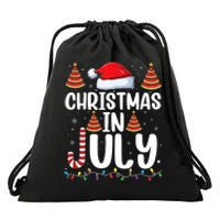 Christmas July Santa Hat Xmas Drawstring Bag