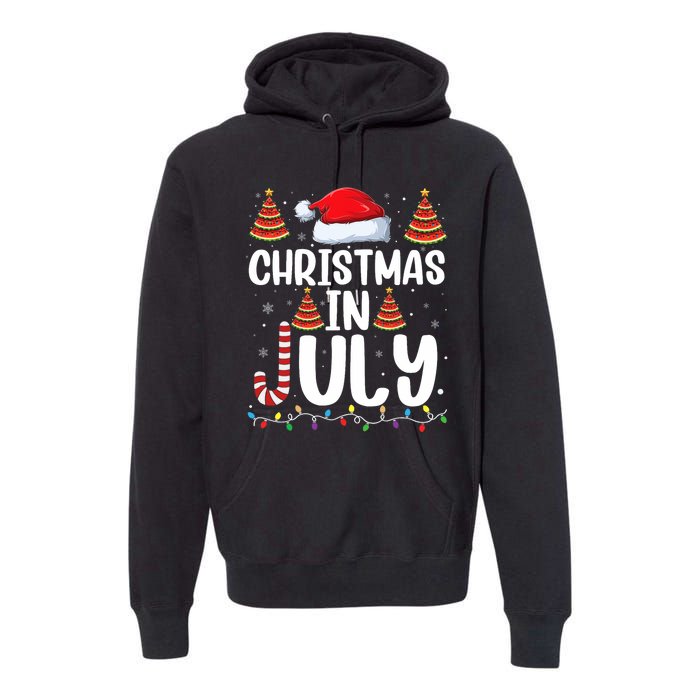 Christmas July Santa Hat Xmas Premium Hoodie