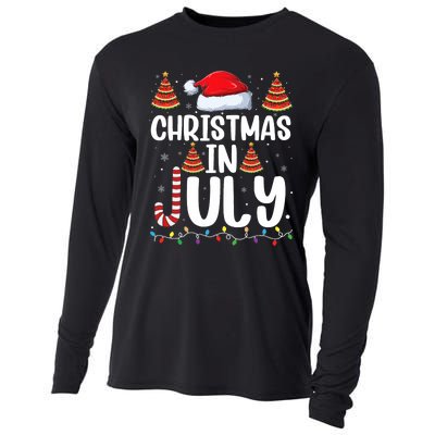 Christmas July Santa Hat Xmas Cooling Performance Long Sleeve Crew