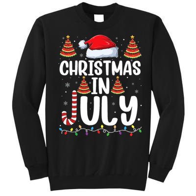 Christmas July Santa Hat Xmas Tall Sweatshirt