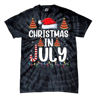 Christmas July Santa Hat Xmas Tie-Dye T-Shirt