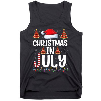 Christmas July Santa Hat Xmas Tank Top