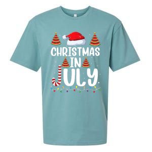 Christmas July Santa Hat Xmas Sueded Cloud Jersey T-Shirt