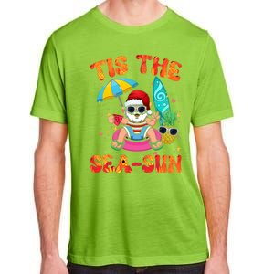 Christmas July Summer Lovers Beach Santa Tis The Seasun Adult ChromaSoft Performance T-Shirt