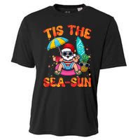 Christmas July Summer Lovers Beach Santa Tis The Seasun Cooling Performance Crew T-Shirt