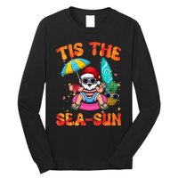 Christmas July Summer Lovers Beach Santa Tis The Seasun Long Sleeve Shirt