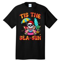 Christmas July Summer Lovers Beach Santa Tis The Seasun Tall T-Shirt