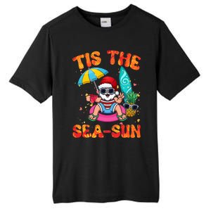 Christmas July Summer Lovers Beach Santa Tis The Seasun Tall Fusion ChromaSoft Performance T-Shirt