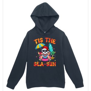 Christmas July Summer Lovers Beach Santa Tis The Seasun Urban Pullover Hoodie