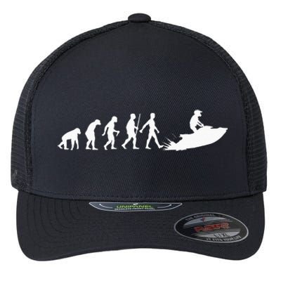 Cool Jet Ski For Men Women Evolution Sea Water Skiing Racing Flexfit Unipanel Trucker Cap