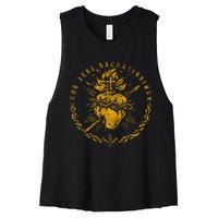 Cor Jesu Sacratissimum SacredHeart Of Jesus Catholic Faith Women's Racerback Cropped Tank