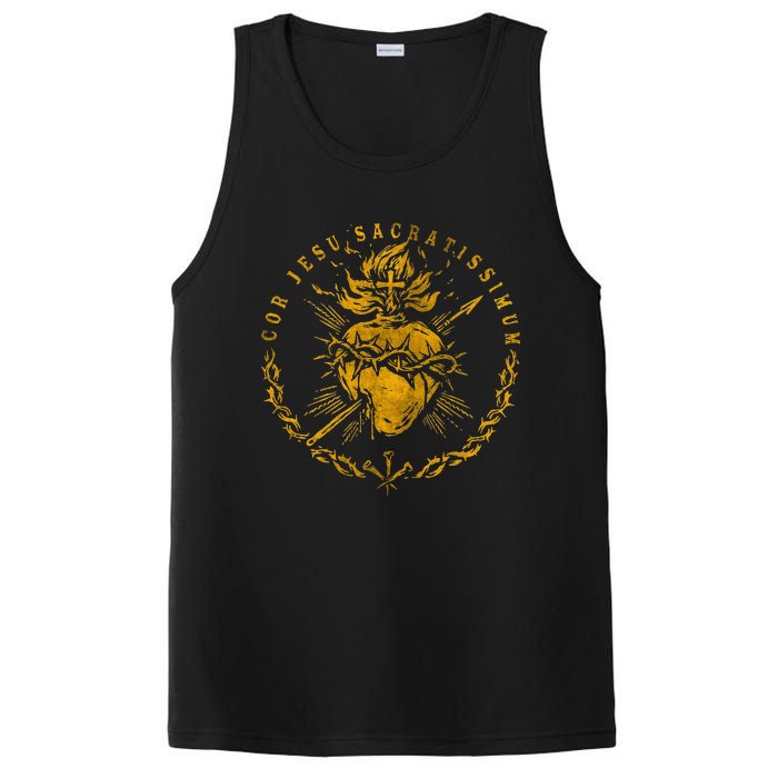 Cor Jesu Sacratissimum SacredHeart Of Jesus Catholic Faith PosiCharge Competitor Tank