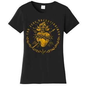 Cor Jesu Sacratissimum SacredHeart Of Jesus Catholic Faith Women's T-Shirt