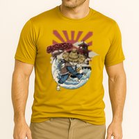 Cool Japanese Samurai Cat Neko Blue Wave Performance Shirt