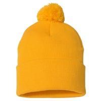 Cool Japanese Samurai Cat Neko Blue Wave Pom Pom 12in Knit Beanie