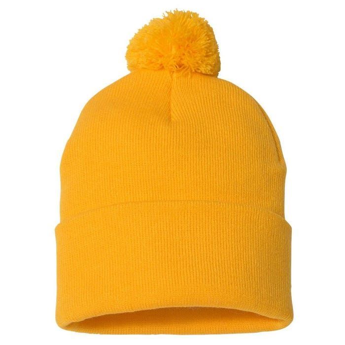 Cool Japanese Samurai Cat Neko Blue Wave Pom Pom 12in Knit Beanie