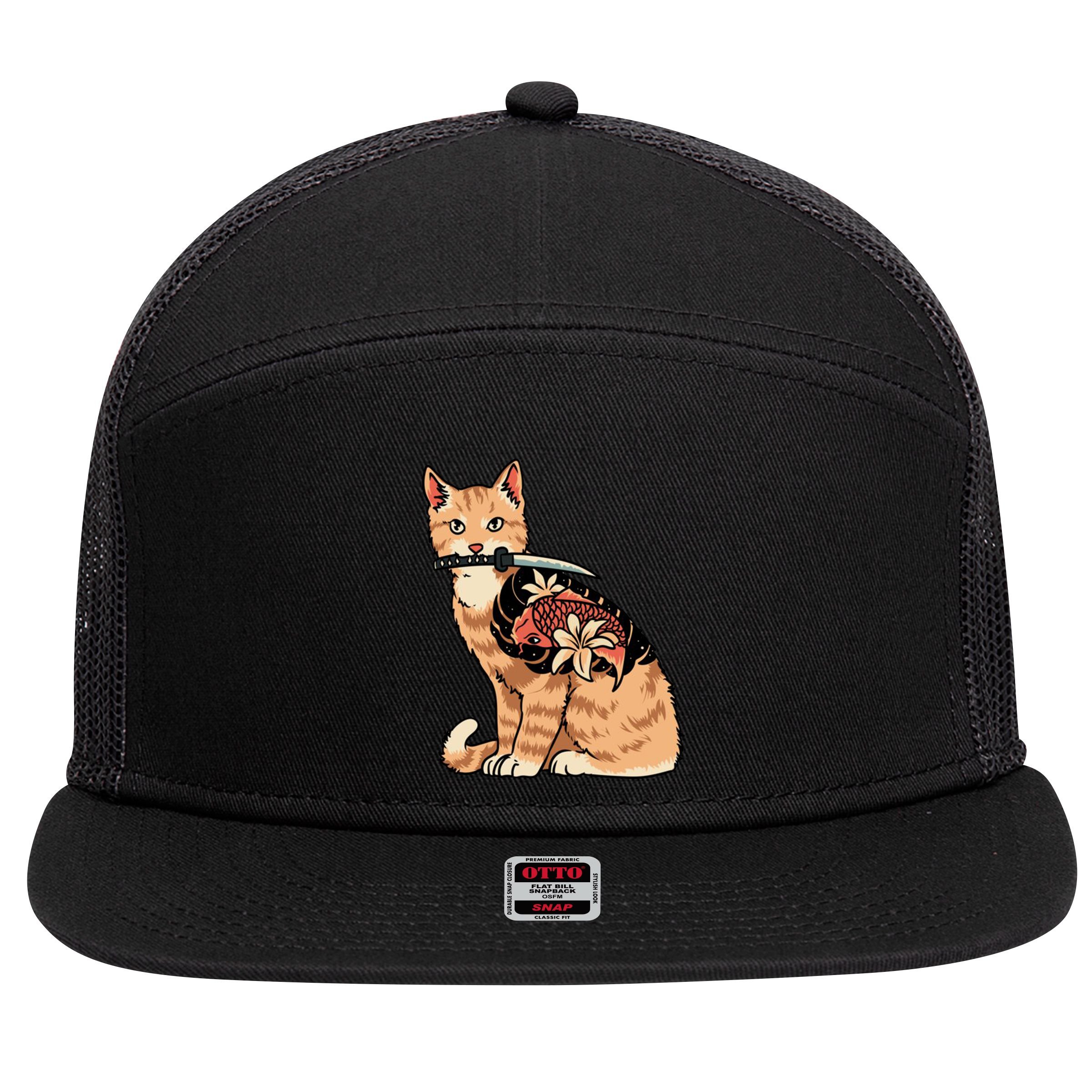 Catana Japanese Samurai 7 Panel Mesh Trucker Snapback Hat
