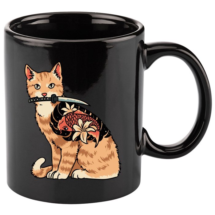 Catana Japanese Samurai 11oz C Handle Ceramic Mug