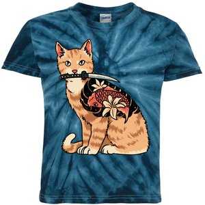 Catana Japanese Samurai Kids Tie-Dye T-Shirt