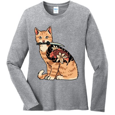Catana Japanese Samurai Ladies Long Sleeve Shirt