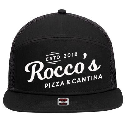 Cws Jello Shot Challenge Roccos Pizza And Cantina Estd 2018 7 Panel Mesh Trucker Snapback Hat