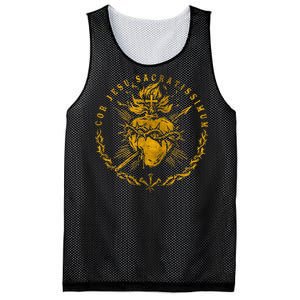 Cor Jesu Sacratissimum Sacred Heart Of Jesus Catholic Faith Mesh Reversible Basketball Jersey Tank