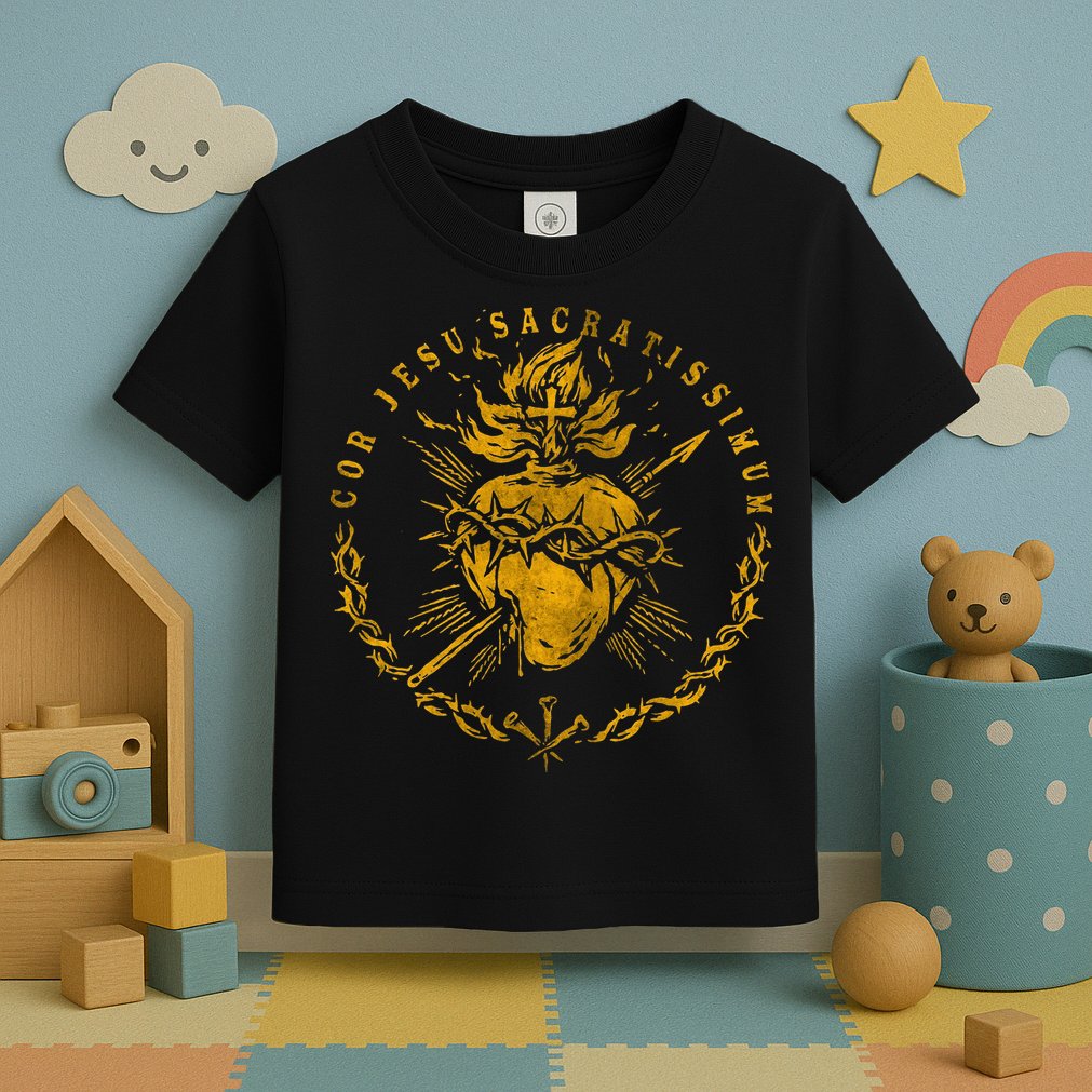 Cor Jesu Sacratissimum Sacred Heart Of Jesus Catholic Faith Toddler T-Shirt