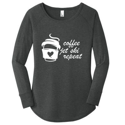 Coffee Jet Ski Repeat Gift For Skier Women's Perfect Tri Tunic Long Sleeve Shirt