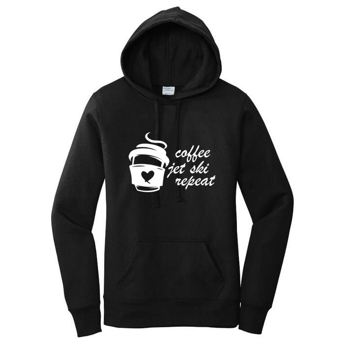 Coffee Jet Ski Repeat Gift For Skier Women's Pullover Hoodie