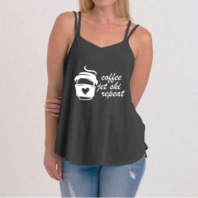 Coffee Jet Ski Repeat Gift For Skier Women's Strappy Tank