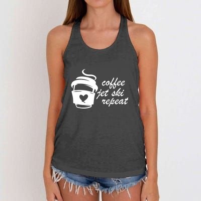 Coffee Jet Ski Repeat Gift For Skier Women's Knotted Racerback Tank