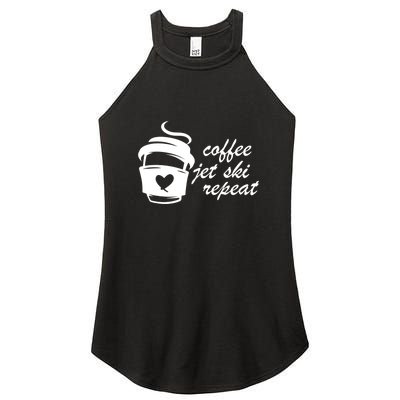 Coffee Jet Ski Repeat Gift For Skier Women’s Perfect Tri Rocker Tank