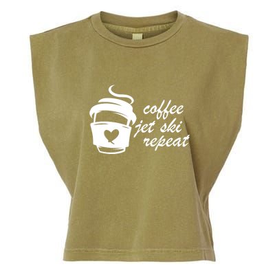 Coffee Jet Ski Repeat Gift For Skier Garment-Dyed Women's Muscle Tee