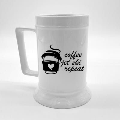 Coffee Jet Ski Repeat Gift For Skier Beer Stein