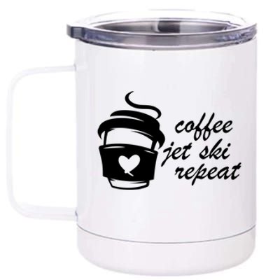 Coffee Jet Ski Repeat Gift For Skier 12 oz Stainless Steel Tumbler Cup