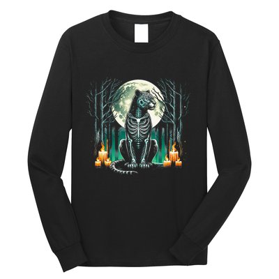 Cool Jaguar Skeleton Halloween Christmas Birthday Long Sleeve Shirt