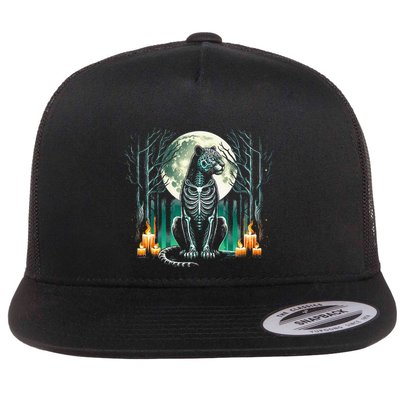 Cool Jaguar Skeleton Halloween Christmas Birthday Flatbill Hat