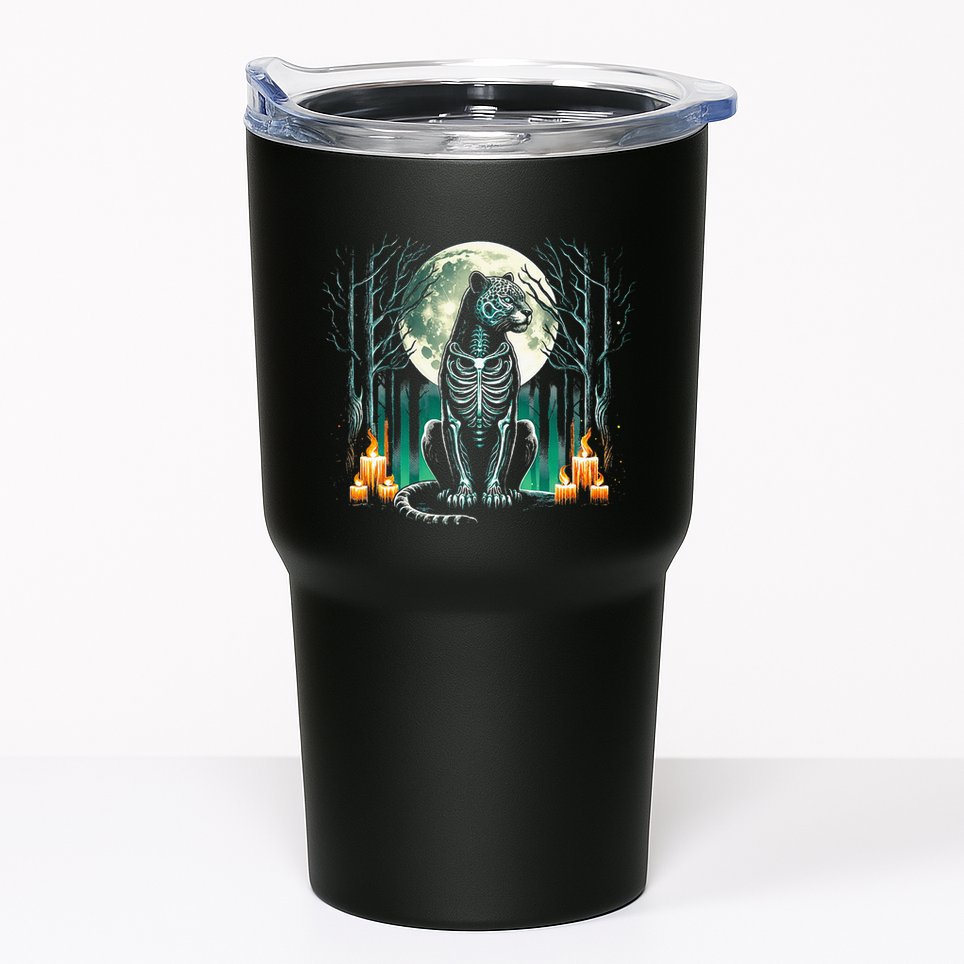 Cool Jaguar Skeleton Halloween Christmas Birthday Tumbler