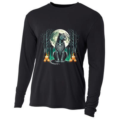 Cool Jaguar Skeleton Halloween Christmas Birthday Cooling Performance Long Sleeve Crew
