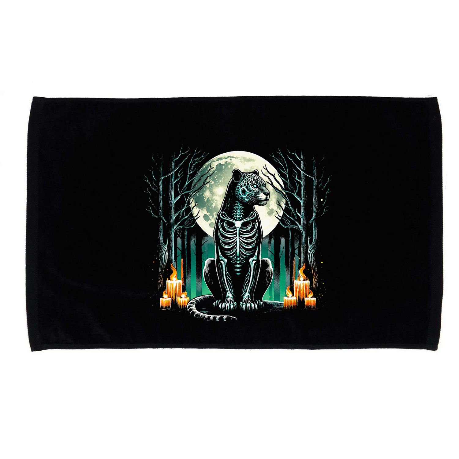 Cool Jaguar Skeleton Halloween Christmas Birthday Microfiber Hand Towel