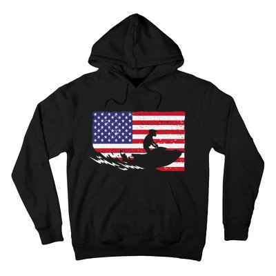 Cool Jet Ski For Skiers US American Flag Skiing Hoodie