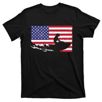 Cool Jet Ski For Skiers US American Flag Skiing T-Shirt