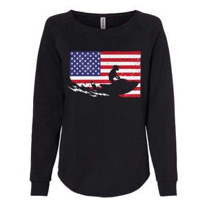 Cool Jet Ski For Skiers US American Flag Skiing Womens California Wash Sweatshirt