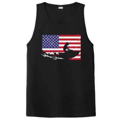 Cool Jet Ski For Skiers US American Flag Skiing PosiCharge Competitor Tank