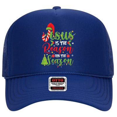 Christian Jesus The Reason Christmas Stocking Stuffer Gifts High Crown Mesh Back Trucker Hat