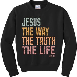 Christian Jesus The Way Truth Life Kids Sweatshirt