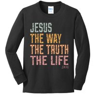 Christian Jesus The Way Truth Life Kids Long Sleeve Shirt