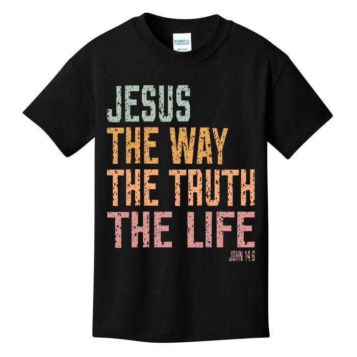 Christian Jesus The Way Truth Life Kids T-Shirt