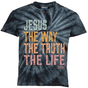 Christian Jesus The Way Truth Life Kids Tie-Dye T-Shirt